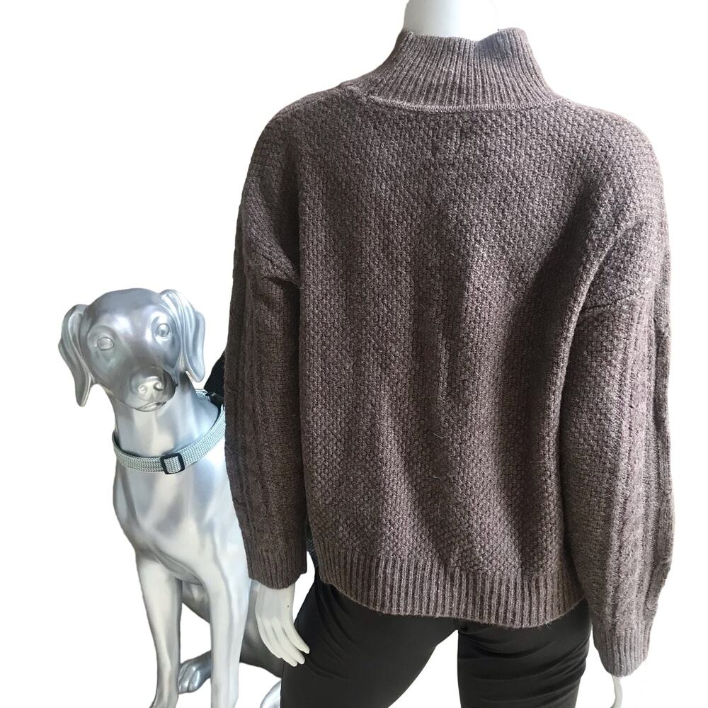 NEW Gap Knit Turtleneck Cotton Wool Alpaca Brown Sweater Women's Size S NWT $90 - Picture 2 of 7